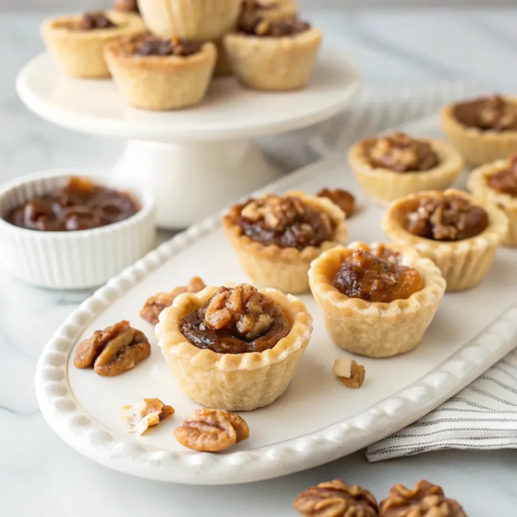 Home 6 Homemade maple walnut tassies with buttery pastry shells, rich maple filling, and toasted walnuts.